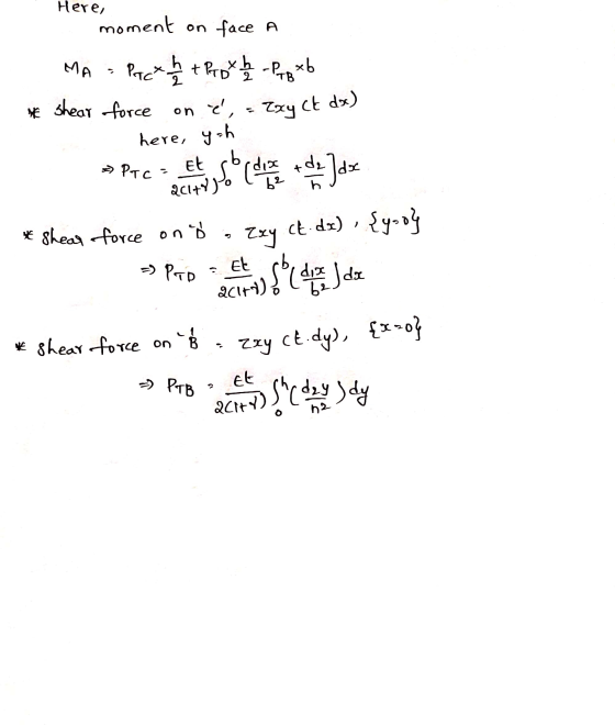 on é, - Zay ct doc) Here, moment on face a MA Pract h + Proth - Przeb shear force M -> Pre- here, yah Et Sob cele acity yo *
