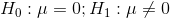 Η :μ = 0; Η :μ0