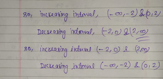 80, increasing interval (- 0,- 2) & (012) Decreasing interval, 620141260) interval (-2,0) 8 (200) Decreasing interval (-00,-2