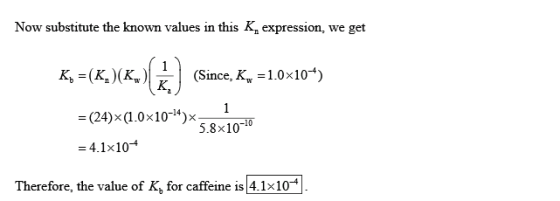 Now substitute the known values in this K expression, we get -(24)x1.0x104)x 5.8x100 =4.1x10-4 Therefore, the value of K, for
