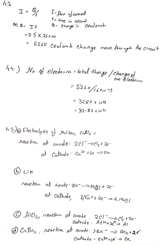 42 I - of Is flow of current t= time in second Charge cowomb. on, a= It a= in 22:5 X 35 X 60 = 5260 coulomb charge move thro