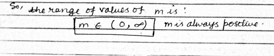 So, the range of values of mis is : ECO, mis always postie