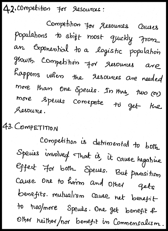 Causes 42.competition for resources : Competihon for Resources populations to shift most quickly from an exponential to a log