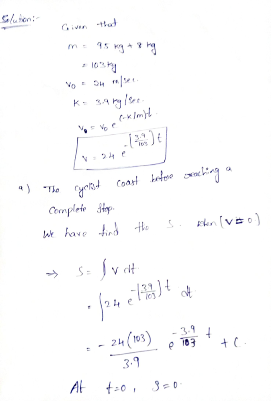 _ Soluhon: Had Giver 95 KA 3,y/ser (KImd V2 e The Complete op We have fird the Sv dt V 24 e - 3.9 t e 183 - 24 (P3) 3.9 At
