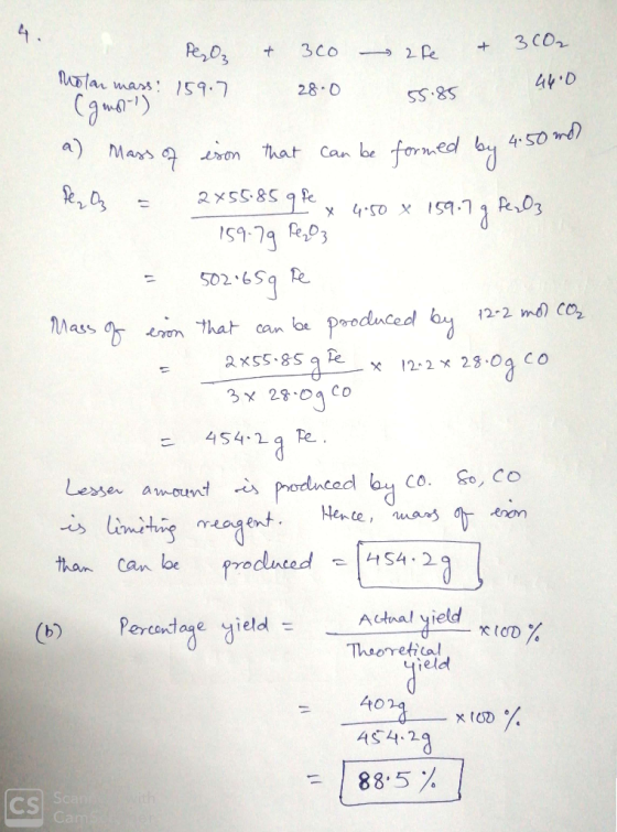 4. 3 C02 3c0 2 Le Dlar mars 159 44.0 28 0 4.50 md a) Mars on hat Can be formed by 2XsS85f |ए१-1१ R03 X Mass n that can bPoduc