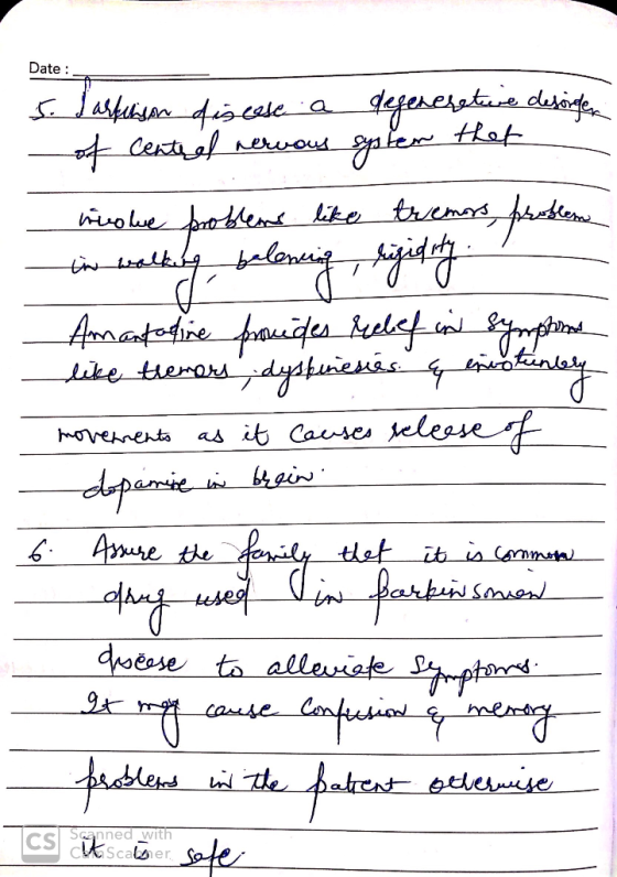 Date : 5. Salfetisan discese a defenesetre destrogen of central nervous system that violve problems like tremors, problem in