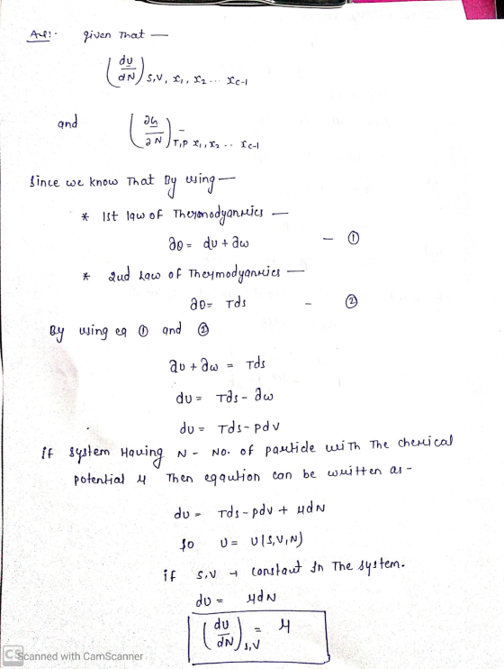 Ant given that - ,V, r, I 2 - YC-1 and in sy to sch * Ist law of th since we know That By using - * ist law of Theymodyanuies