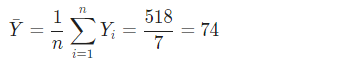 72 Y = η ΣΥ, 518 7 = 74 1=1