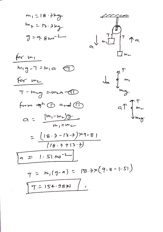 m, 18.7kg Acco m2=13.7kg T g=a.sus? 99. o me for mi mig-ismia For me Ja Ja ſ ; mig T GT им T t-mag Eura from eah ① and ① Imi-
