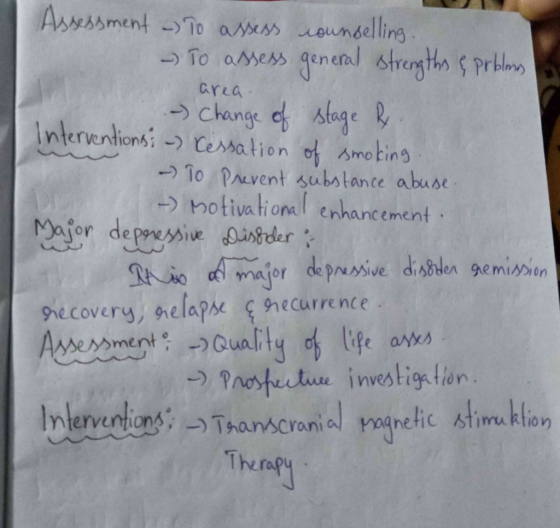 Assessment -) To assess counselling. – To assess general strengths & problems area. .. - Change of stage & Interventions: -)