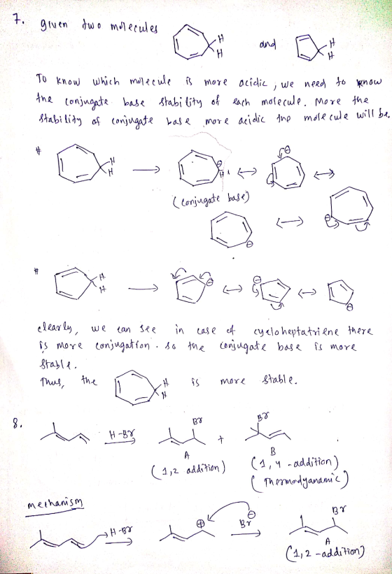 7. glien two molecules and H # # we need to know To know which molecule is more acidic the conjugate base stability of each m