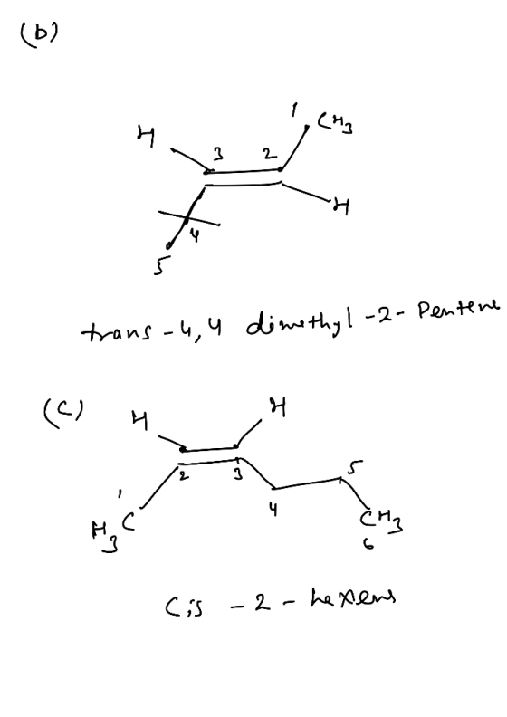(6) trans-u, u dimethyl-2-pentene (c) 4 H Cis -2-hexens