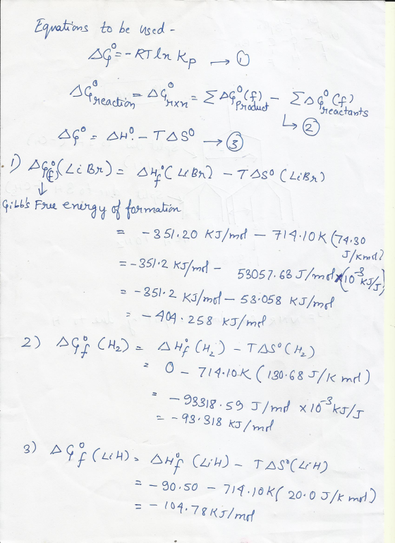 Zawatioms to be used Seactants rauom _251. 2.0 KJ/md一干14.10 K(74.30 = 53057.63 J/o -251.2 KJ/md-53.058 KJ/md -93.318 kJ/md (