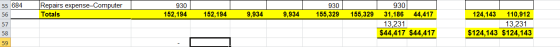 684 Repairs expense-Computer Totals 930 152,194 152,194 9,934 9,934 930 9301 155,329155,32931,186 44,417 13,231 $44,417 $44,4