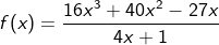 16x340x27x f (x) 4x 1