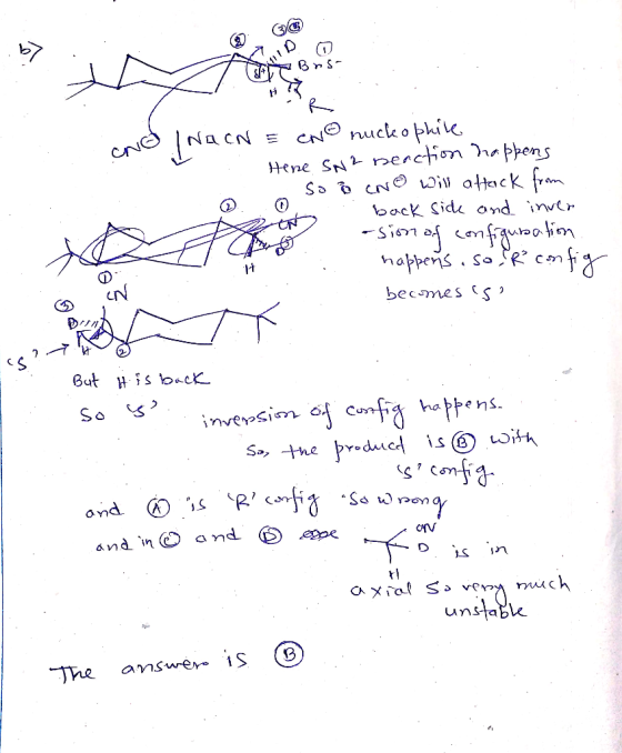 @ Tom Bns y . . . R . and NacN = CNo nuchophile Here Sn2 neaction happens o so o CNo will attack from m . back sick and inver