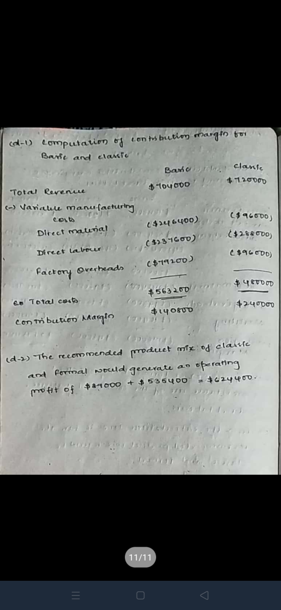 ( $231600) C$288000) du computation of conto bution margin tor Barse and claule Basic $12000D Total Revenue $-04000 - Varaule