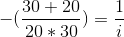 -(\frac{30+20}{20*30})=\frac{1}{i}