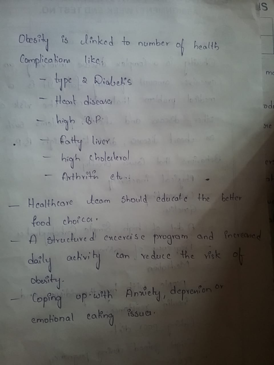 mo odt Me ers Obesity is linked to number of health Complication like, along as - type 2 Diabets more der - Heart disease, d