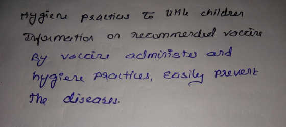 Hygiene practius to the children Thurmation on recommerced vaccère By vaccire administer and hygiere practices, easily revert