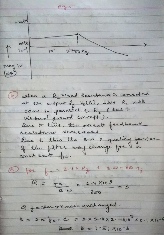 Pg. 5 - 20dB f ocs 10-1 10700Hz in mag (dB) when a R load Resistance is connected at the output of (8), this R₂ will come in
