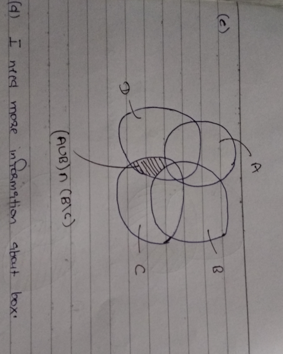 (6) (AUB) (Ble) (d) I need more information about box
