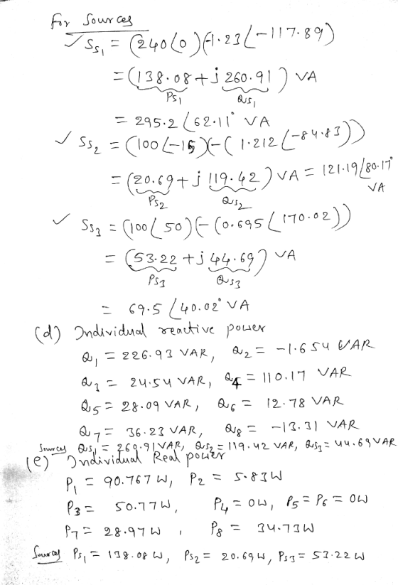 (13808 20. VA Ps = 29 5.2/62-11 VA 212 VA Qus 70 02 a1r_ 24.SY VAR, aチー110.17 VAR 45= 28.09 VAR, açー 12-78 VAR