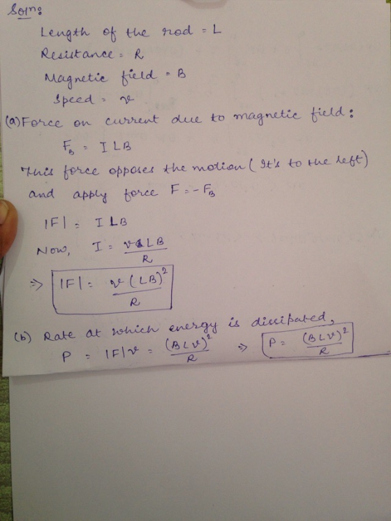 Soing RestutanceR netie tietdB speed a) Feんce en cument dell to magnetic fuld: and appl orceF IF ILB RJ 2.