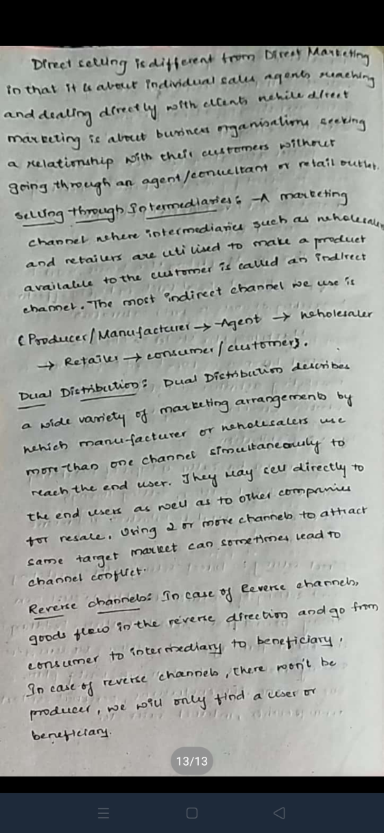 channel nehere intermediaru such as neholecaller Direct celung is different from Dress Mantening in that it is about individu