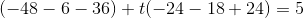(-48 – 6 – 36) + (-24 – 18+ 24) = 5