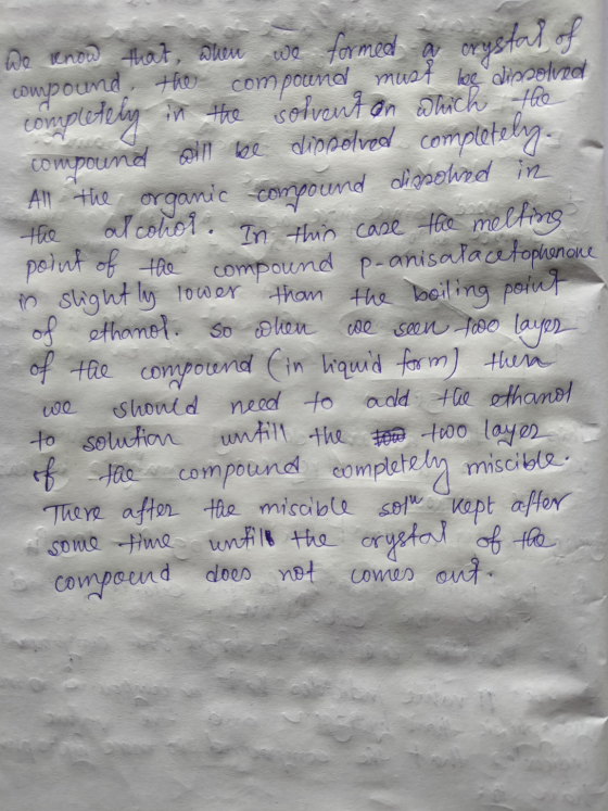 We know that when we formed a crystal of wwpoundthe compound must be dissolved completely in the solvent on which the compoun