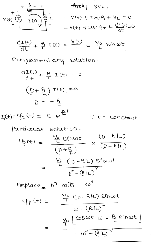 + Apply KVE) + + VE) ti I(t) - V(6) + ICE) R + VL = 0 – VCE) +I(t) B+ L d[(t)=0 dt dict) TE + B ICC) VCE) Vo Sinwt complement