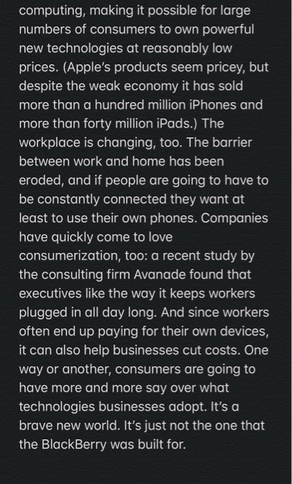 computing, making it possible for large numbers of consumers to own powerful new technologies at reasonably low prices. (Appl