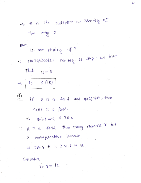 → - e is the multiplicative identity of the ring s. is are identity of 5 Multiplicative identity is unique we have .: - that