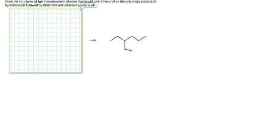 Draw the structures of two stereoisomeric alkenes