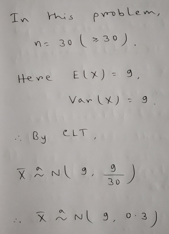 pmoblem, his In h n 30( 30 ElX) 9, He re Var Lx) 9 CLT By XNL 9 30 N , 3