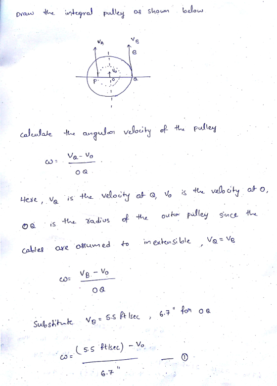 Drantgr pule o shoum bou OLw V. 8 pulled o a is th Xadius of the ouo palley sinca t 6.7
