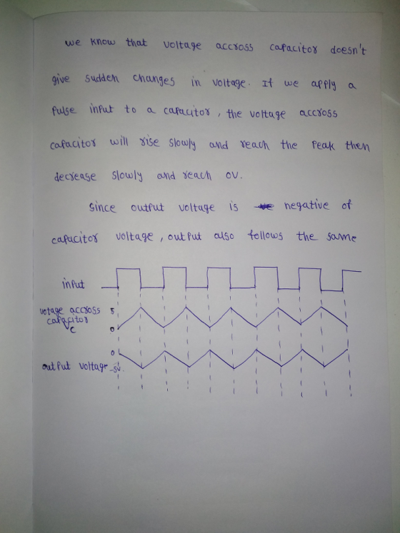 we know that voltage accsoss cafacitox doesnt give Suden changes in voltage t we apply a fulse infut to a cafeuuitox the vot