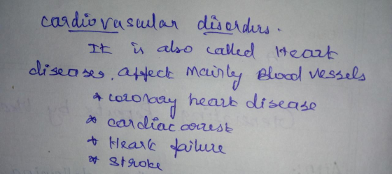 cardiovascular disorders. It is also called reart diseases, affect mairly blood vessels & coronary heart disease & cardiac ar