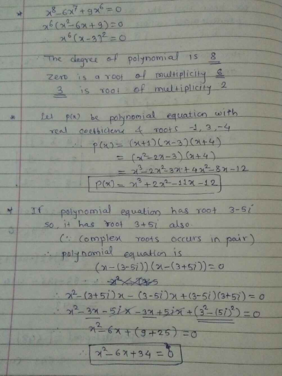 pol ynom a 1s 8 e zero-is-a-root-af-multiplicity- 2is 1oat of multiplicity 2 nomial equation with Toots-1, 3 (31+1)(%-32(244)