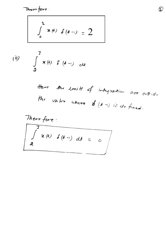 Therefore 1 xH) 8 (4-1) - 2 J a(t) & (4-1) et here the limits of integration are orbide the value where I (t-1) is defined. T