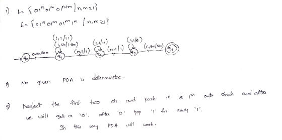 )Loo1oném n, m213 nfu) e,eo/.) ddterminstc PDA NO qiven first Qud afta tack Outo tho too Nagleek aud pash n a m afto e Loil