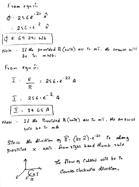 from egnii 2+ 0:256€ 2561 2 14 E 69 291 Wb Nok If the provided B Cunits) are in mi, the answer will be in m wb. from egni I ह