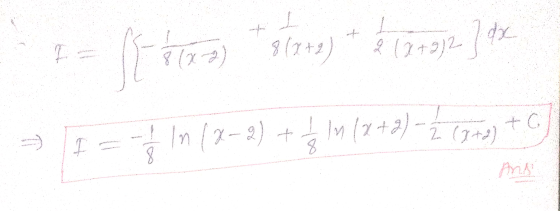 I Straz) star + stores + + 12 +972 1dx 1 = Ini In 18-2) + 1 3 1n (2+2) - 2 (7-2) + c) G 8 니 8 Ans