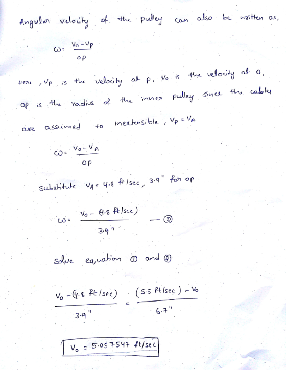 Can also e wsten os I Op is t Yadius of the ne pulley sin 8 l sec 3.9