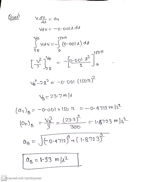 Ques) ds vou at Vd V = -0.0018d8 NB Isot J vdV=- (0.0018)d8 Vav= L* = -0.0018? ). vê-282 = -0.001 (1501)? No= 23.7 m 15 (at)&