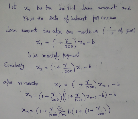 Let χο be the wni tial loan amount and , t18 1200 alb 20 0 1200) ก-2