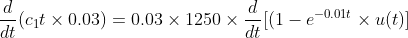 (cit x 0.03)0.03 x 1250 x [(1 - e-0011 x u(t) dt x ult dt