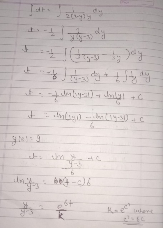Pages it fat= ) 263-yiy dy -- S yly-z, dy -Ź s (314-3) by dy it ad l cyss dy + b Sty dy - Un (19-31) + Inly) inlys to it = In