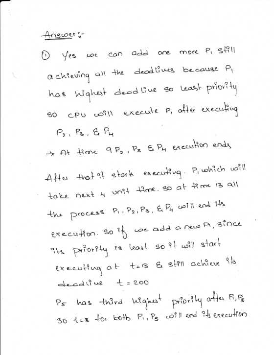 b yes oe con add one more P sfU a ch?eving ath deods because P 80 CPU u execute P afler execukvo ex ecu ne Process P, , P2 ,